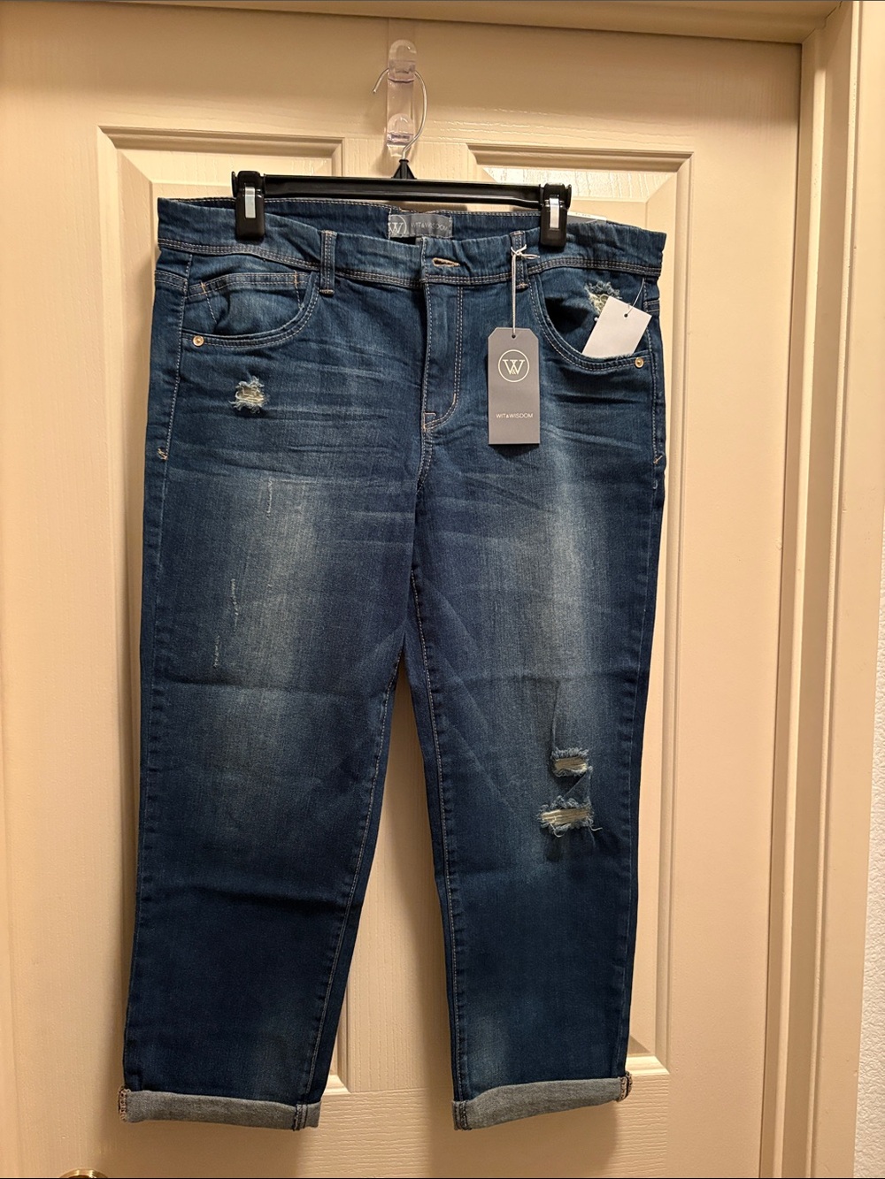 Wit & Wisdom Distressed Denim Capris